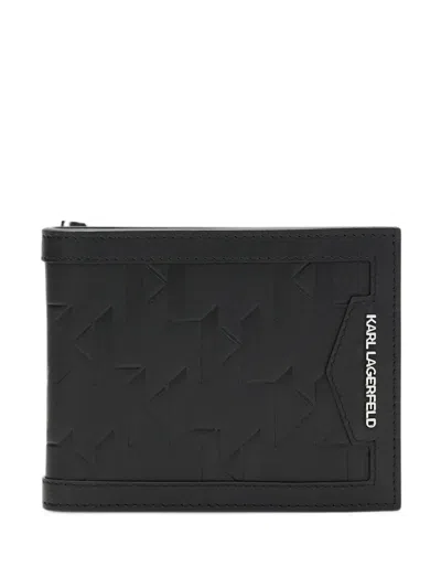 Karl Lagerfeld K/loom Portemonnaie Aus Leder In Black