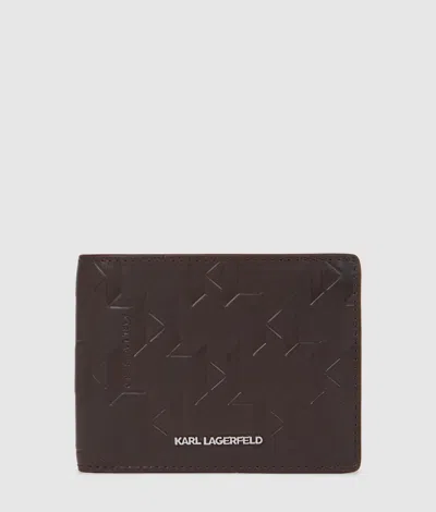Karl Lagerfeld K/loom Leather Bi-fold Wallet In Brown