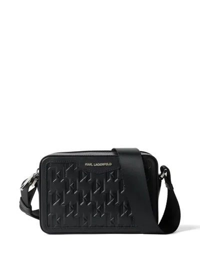Karl Lagerfeld K/loom Leather Camera Bag In 999
