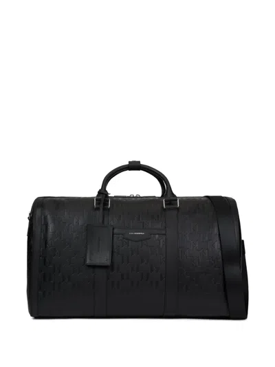 Karl Lagerfeld K/loom Leather Duffle Bag In Black