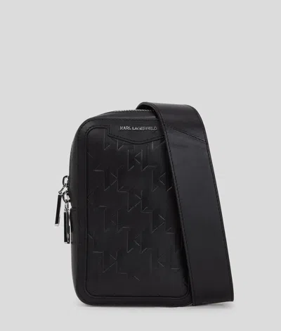 Karl Lagerfeld K/loom Leather Small Sling Bag In Black