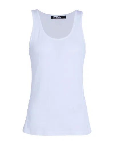 Karl Lagerfeld Tank Tops In White