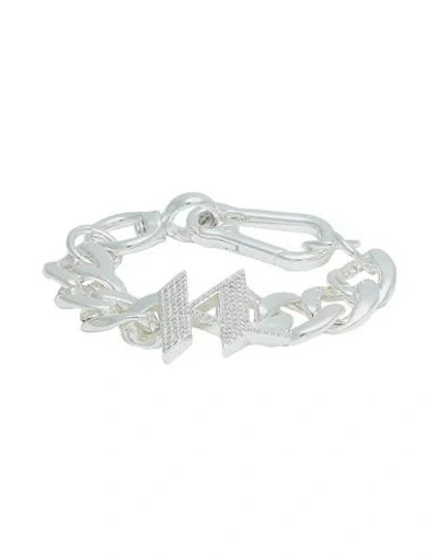 Karl Lagerfeld K/monogram Chain Pave Bracelet Woman Bracelet Silver Size - Zamak, Brass, Glass