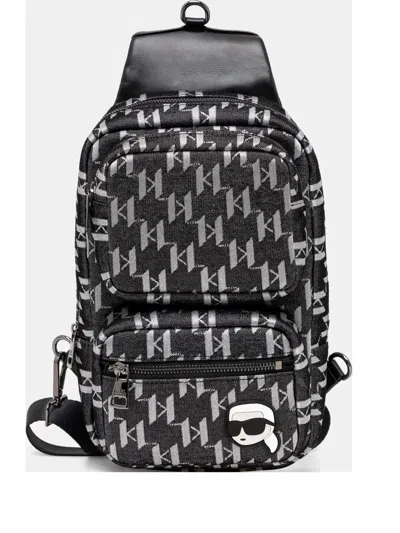 Karl Lagerfeld K/monogram Compact Backpack In Black