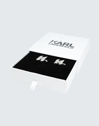 Karl Lagerfeld K/monogram Cufflinks Woman Cufflinks And Tie Clips Silver Size - Zinc