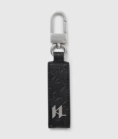 Karl Lagerfeld K/monogram Debossed Keychain In Black