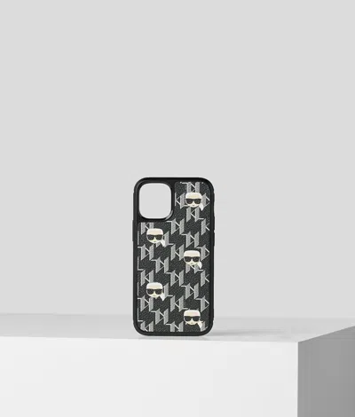 Karl Lagerfeld K/monogram Ikon Iphone 12 Mini In Black