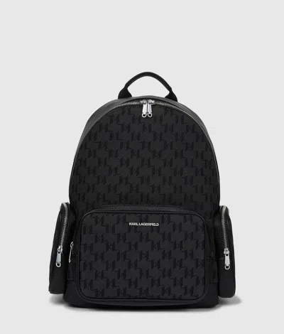 Karl Lagerfeld K/monogram Jacquard Backpack In Black