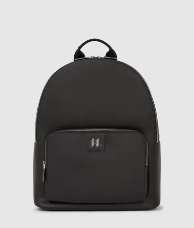 Karl Lagerfeld K/monogram Leather Backpack In Black