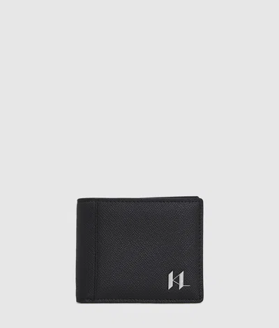 Karl Lagerfeld K/monogram Leather Wallet In Black