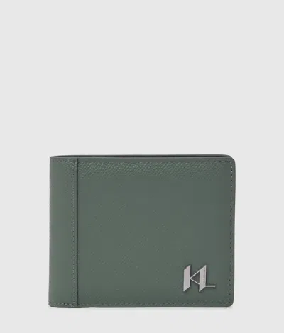 Karl Lagerfeld K/monogram Leather Wallet In Green