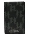 Karl Lagerfeld K/monogram Passport Holder In Black
