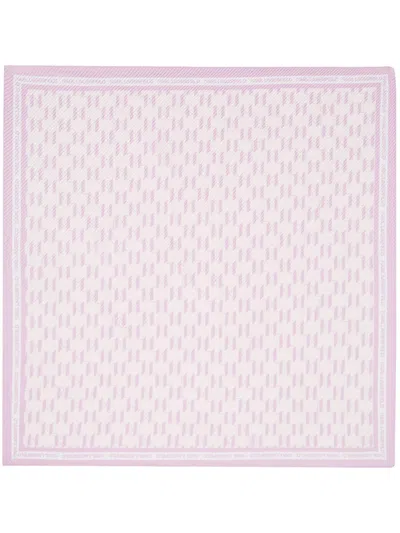 Karl Lagerfeld K/monogram Pleated Scarf In Pink