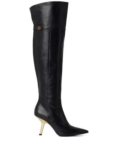 Karl Lagerfeld Knee-high Leather Boots In Black