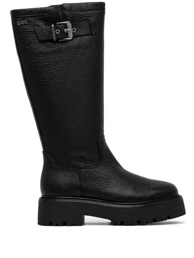 Karl Lagerfeld Knee-length Leather Boots In Black
