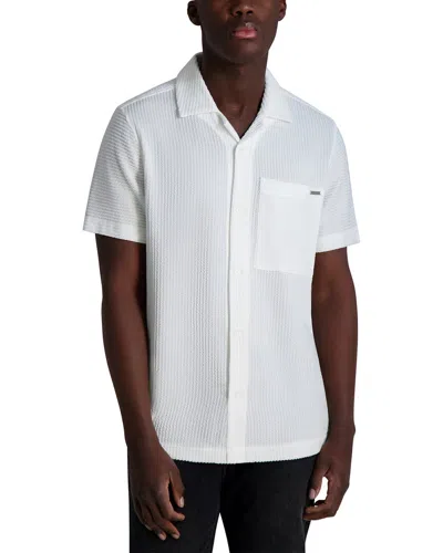 Karl Lagerfeld Knit Jacquard Boxy Camp Shirt