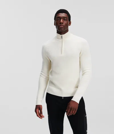 Karl Lagerfeld Knit Troyer In Gold