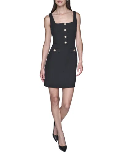 Karl Lagerfeld Paris Tweed Knit Sheath Minidress In Black