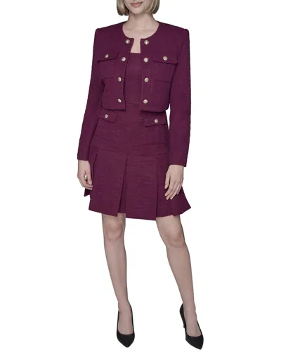 Karl Lagerfeld Knit Tweed Jacket In Black