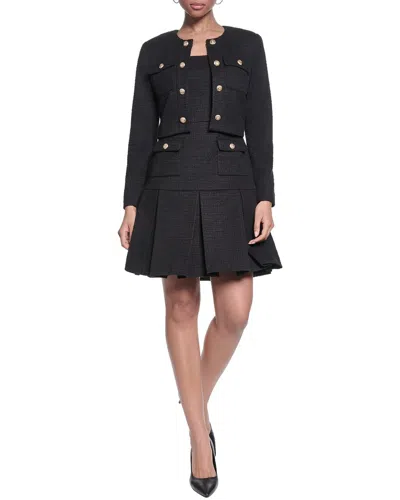 Karl Lagerfeld Knit Tweed Jacket In Black