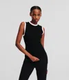 Karl Lagerfeld Knitted Tank Top In Black