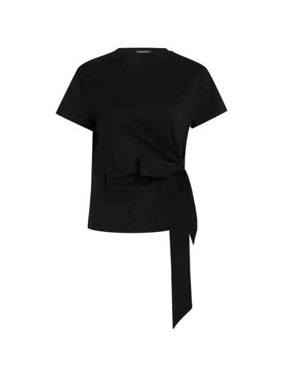 Karl Lagerfeld Knot-detail T-shirt In Black