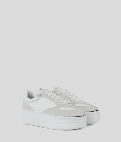Karl Lagerfeld Kobo Apron Front Sneakers In White