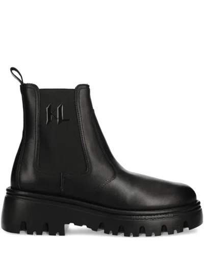 Karl Lagerfeld Kombat Boots In Black