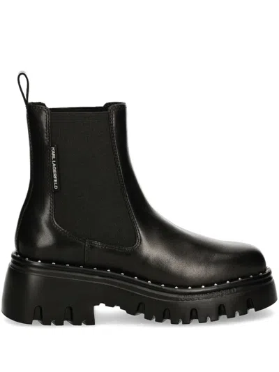 Karl Lagerfeld Kombat Boots In Black