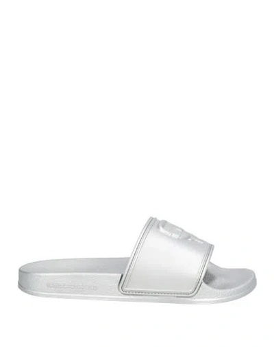 Karl Lagerfeld Kondo 2.0 Woman Sandals Silver Size 7 Synthetic Material