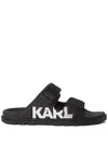 Karl Lagerfeld Kondo Tred Double-strap Sandals In Black