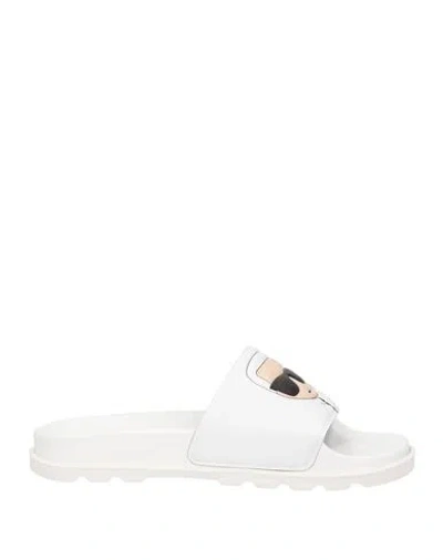 Karl Lagerfeld Kondo Tred Ikonic Slide Woman Sandals White Size 7 Eva (ethylene - Vinyl - Acetate)