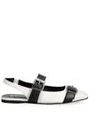 Karl Lagerfeld Konnie Double Strap Ballet Flats In Weiss