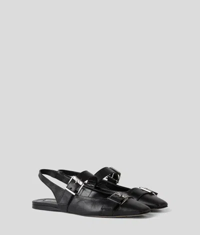 Karl Lagerfeld Konnie Double Strap Flats