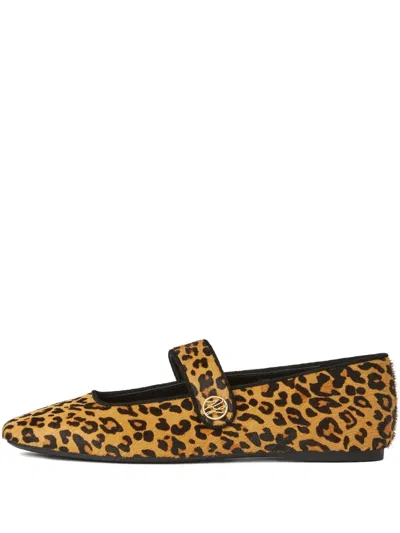 Karl Lagerfeld Konnie 豹纹芭蕾平底鞋 In Brown