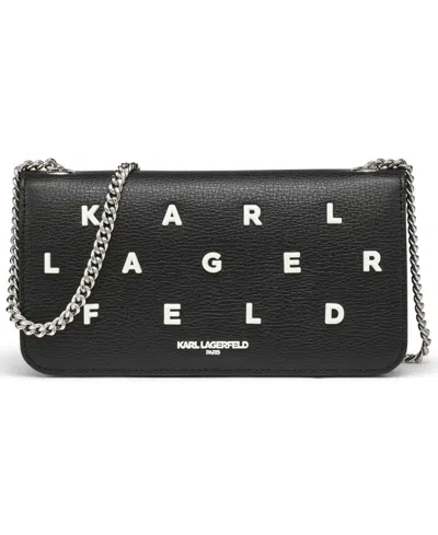 Karl Lagerfeld Kosette Leather Shoulder Handbag In Black