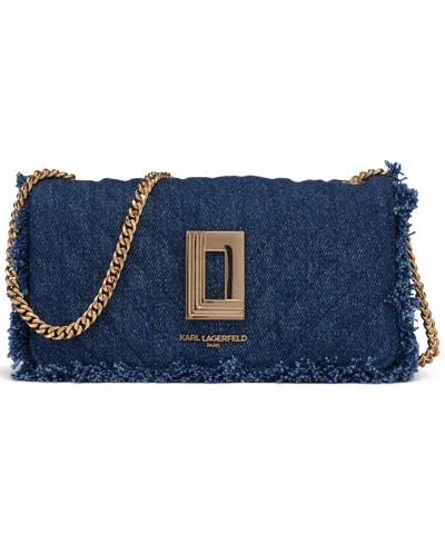 Karl Lagerfeld Kosette Small Crossbody Bag In Washed Denim