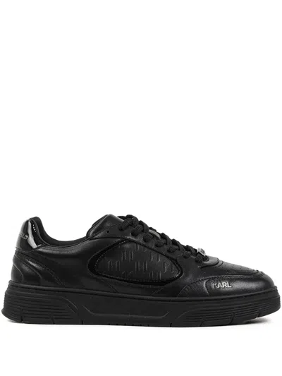 Karl Lagerfeld Kourtney Embossed-logo Sneakers In Black