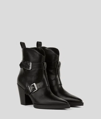 Karl Lagerfeld Kowboy Buckled Ankle Boots In Black