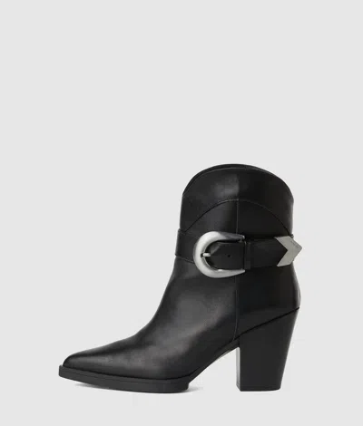 Karl Lagerfeld Kowboy Mid-calf Buckle Boots In Black