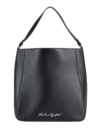 Karl Lagerfeld K/pebble Hobo Woman Handbag Black Size - Bovine Leather