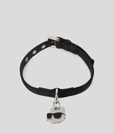 Karl Lagerfeld K/pet Ikon Cat Collar In Black