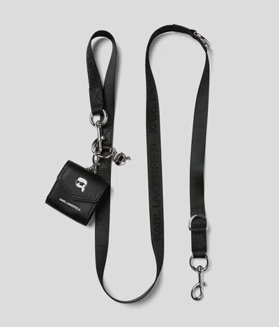 Karl Lagerfeld K/pet Leash And Pouch In Black