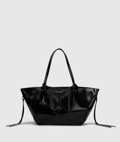 Karl Lagerfeld Medium K/pierced Shiny Tote Bag In Red