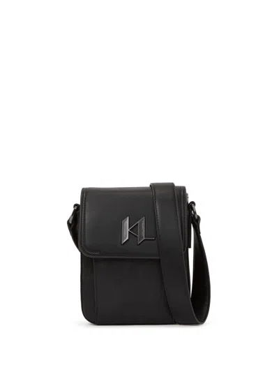 Karl Lagerfeld K/plak North South Perforated Messenger Bag In Black