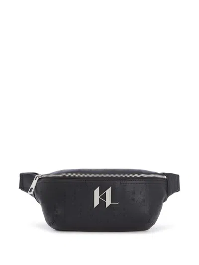 Karl Lagerfeld K/plak Perforated Belt Bag In 黑色