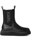 Karl Lagerfeld Kreeper Leather Boots In Schwarz