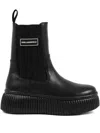 Karl Lagerfeld Kreeper Lo Ribbed Platform Boots In Black