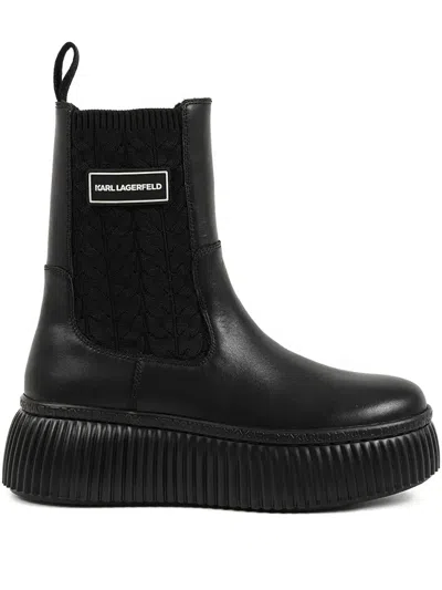 KARL LAGERFELD KREEPER LO RIBBED PLATFORM BOOTS