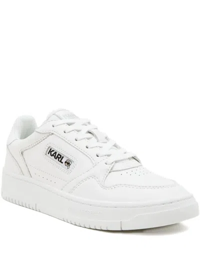 Karl Lagerfeld Logo-plaque Lace-up Trainers In White